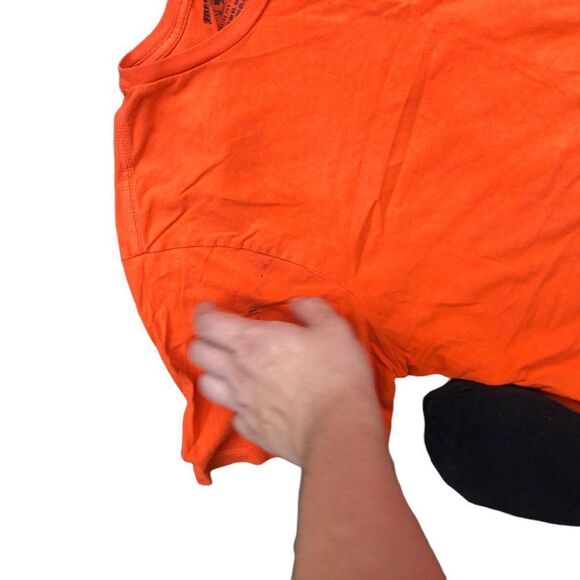 TRUE Religion T Shirt BUDDHA LOGO Shirt BIG LOGO Orange Large - Picture 12 of 12